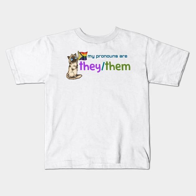 My Pronouns with Chocolate (They/Them) Kids T-Shirt by Crossed Wires